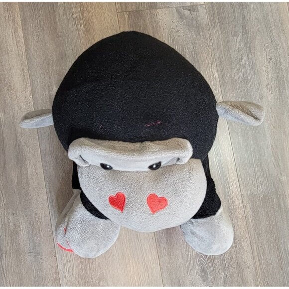 2014 Animal Adventure Black Valentine Gorilla Monkey Plush Stuffed Animal 14" - Picture 4 of 13